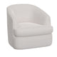 Lessy Swivel Accent Chair Plush White Polyester Soft Plush Foam Metal By Casagear Home BM320839