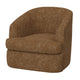 Lessy Swivel Accent Chair Cognac Brown Faux Leather Soft Plush Foam Metal By Casagear Home BM320840
