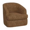 Lessy Swivel Accent Chair Cognac Brown Faux Leather Soft Plush Foam Metal By Casagear Home BM320840