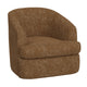 Lessy Swivel Accent Chair Cognac Brown Faux Leather Soft Plush Foam Metal By Casagear Home BM320840