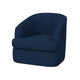 Lessy Swivel Accent Chair Navy Blue Polyester Soft Plush Foam Metal By Casagear Home BM320841