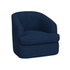 Lessy Swivel Accent Chair Navy Blue Polyester Soft Plush Foam Metal By Casagear Home BM320841