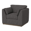 Sian Accent Chair Iron Gray Polyester 1 Throw Pillow Solid Pine Wood By Casagear Home BM320842