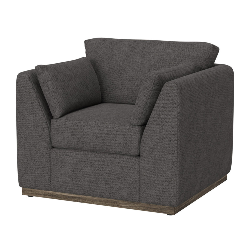 Sian Accent Chair Iron Gray Polyester 1 Throw Pillow Solid Pine Wood By Casagear Home BM320842