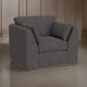 Sian Accent Chair, Iron Gray Polyester, 1 Throw Pillow, Solid Pine Wood By Casagear Home