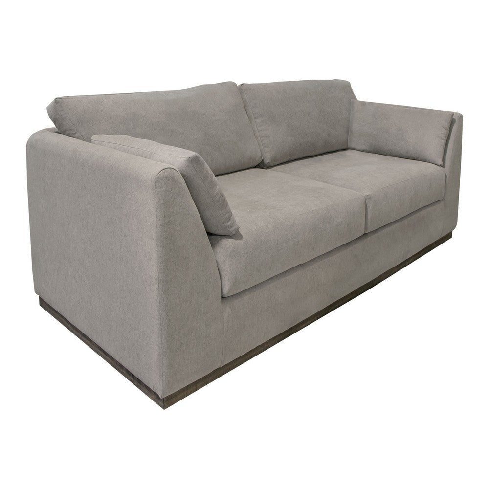 Sian Loveseat Almond Gray Polyester 2 Pillows Solid Pine Wood 69 Inch By Casagear Home
