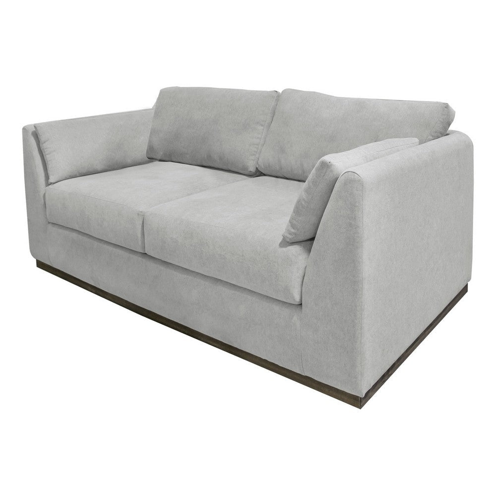 Sian Loveseat Beige Polyester 2 Throw Pillows Solid Pine Wood 69 Inch By Casagear Home