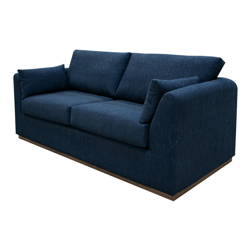 Sian Loveseat Navy Blue Polyester 2 Pillows Solid Pine Wood 69 Inch By Casagear Home
