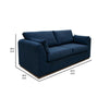 Sian Loveseat Navy Blue Polyester 2 Pillows Solid Pine Wood 69 Inch By Casagear Home