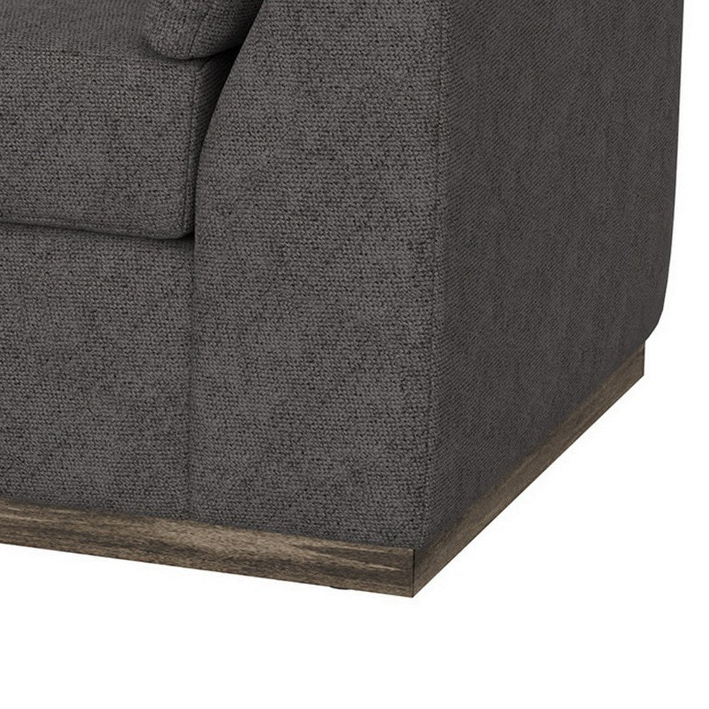Sian Sofa Iron Gray Polyester 2 Throw Pillows Solid Pine Wood 90 Inch By Casagear Home