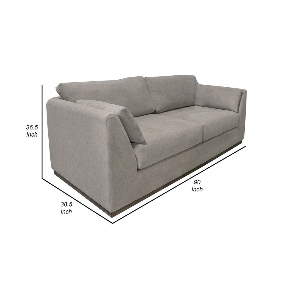 Sian Sofa Almond Gray Polyester 2 Pillows Solid Pine Wood 90 Inch By Casagear Home