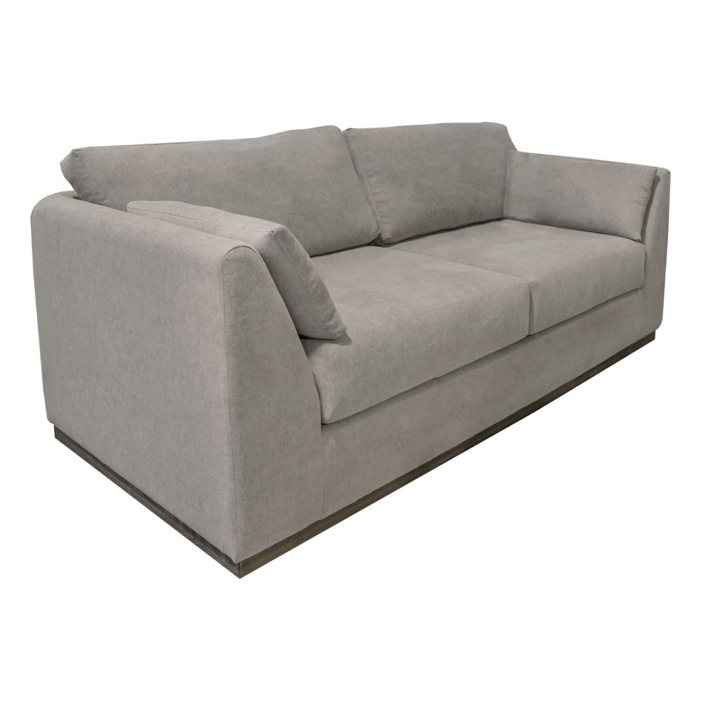 Sian Sofa, Almond Gray Polyester, 2 Pillows, Solid Pine Wood, 90 Inch By Casagear Home