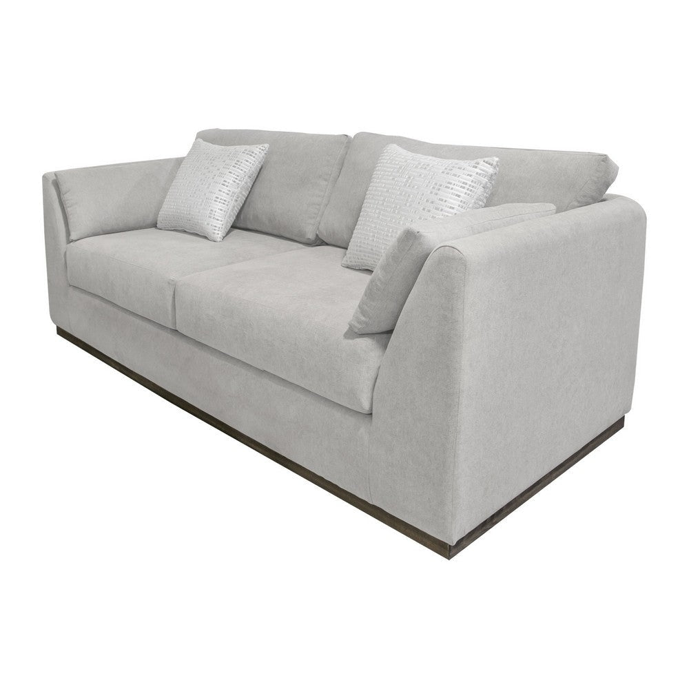 Sian Sofa Beige Polyester 2 Throw Pillows Solid Pine Wood 90 Inch By Casagear Home