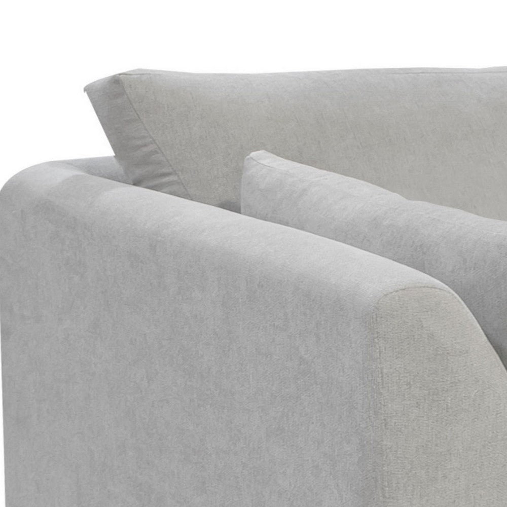 Sian Sofa Beige Polyester 2 Throw Pillows Solid Pine Wood 90 Inch By Casagear Home