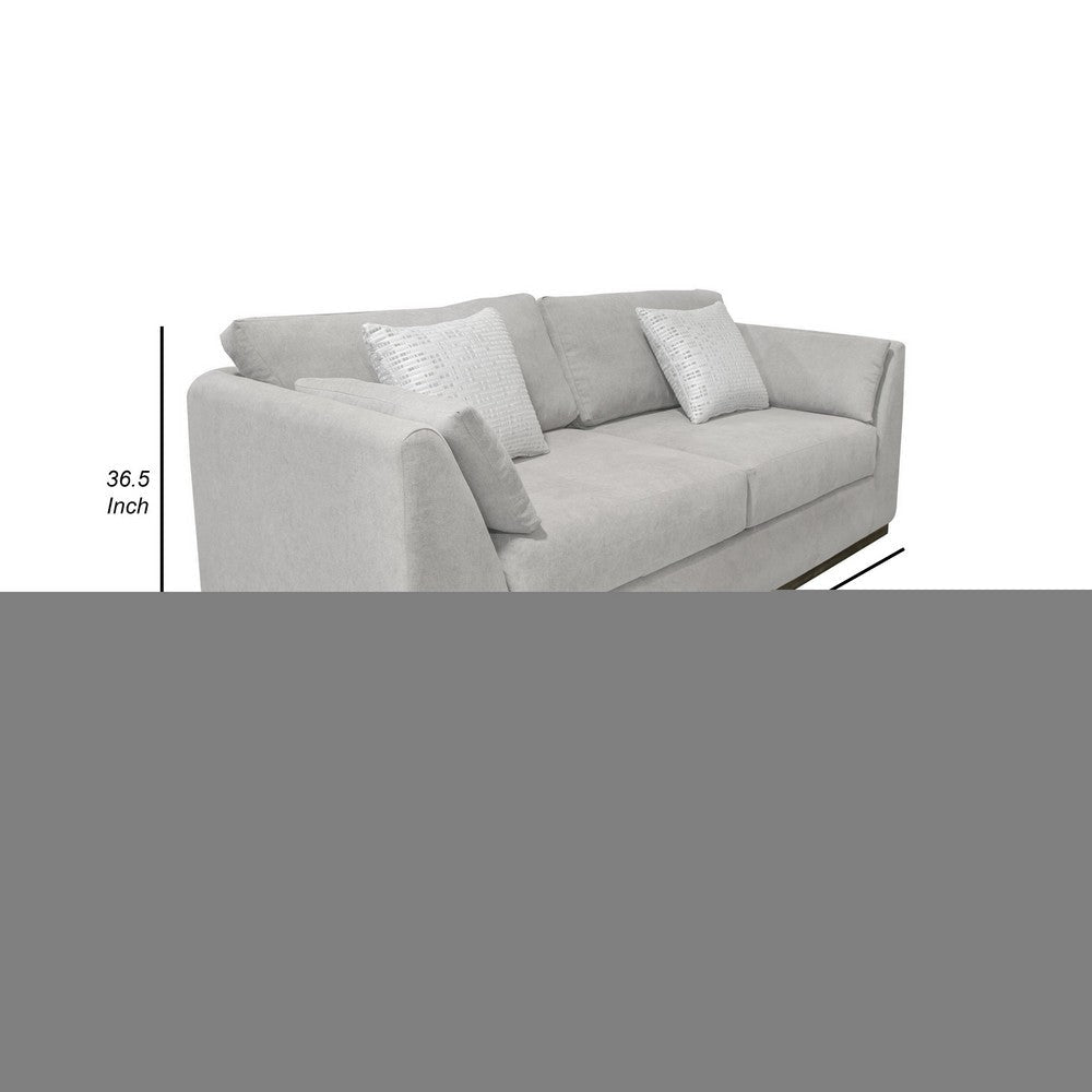 Sian Sofa Beige Polyester 2 Throw Pillows Solid Pine Wood 90 Inch By Casagear Home