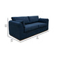 Sian Sofa Navy Blue Polyester 2 Throw Pillows Solid Pine Wood 90 Inch By Casagear Home BM320854