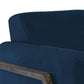 Kelly Loveseat Navy Blue Polyester 2 Throw Pillows Solid Wood 66 Inch By Casagear Home BM320876