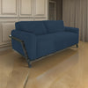 Kelly Loveseat Navy Blue Polyester 2 Throw Pillows Solid Wood 66 Inch By Casagear Home BM320876