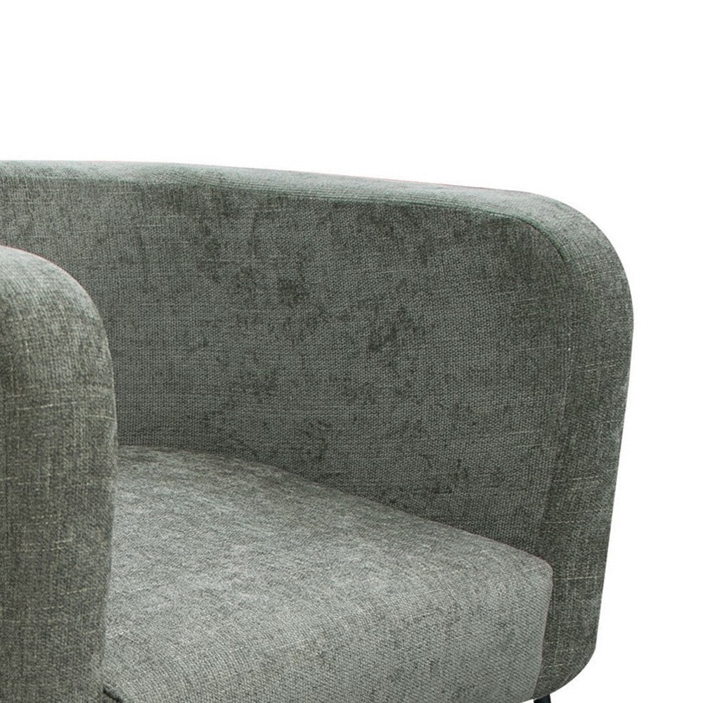 Mika Accent Chair Olive Green Polyester Soft Plush Foam Black Metal By Casagear Home BM320883