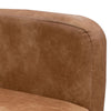 Mika Accent Chair Cognac Brown Faux Leather Soft Plush Foam Black Metal By Casagear Home BM320887