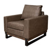 Berry Accent Chair Chocolate Brown Faux Leather Plush Foam Solid Wood By Casagear Home BM320889