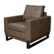 Berry Accent Chair Chocolate Brown Faux Leather Plush Foam Solid Wood By Casagear Home BM320889