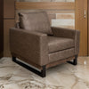 Berry Accent Chair, Chocolate Brown Faux Leather Plush Foam, Solid Wood By Casagear Home