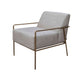 Zili Accent Chair Gray Faux Leather Plush Foam Sleek Gold Metal Finish By Casagear Home BM320891