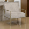 Zili Accent Chair, Gray Faux Leather, Plush Foam, Sleek Gold Metal Finish By Casagear Home