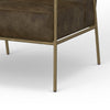 Zili Accent Chair Brown Faux Leather Plush Foam Sleek Gold Metal Finish By Casagear Home BM320893