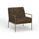 Zili Accent Chair Brown Faux Leather Plush Foam Sleek Gold Metal Finish By Casagear Home BM320893