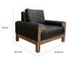 Caisy Accent Chair Black Faux Leather Caramel Solid Wood Frame By Casagear Home BM320894