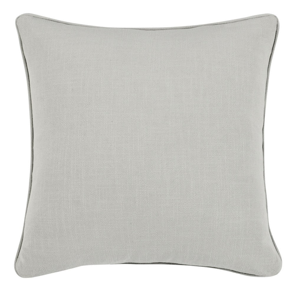 Irma 26 Inch Euro Pillow Sham Pre Shrunk Gray Cotton Premium Linen By Casagear Home BM320899