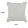 Irma 26 Inch Euro Pillow Sham Pre Shrunk Gray Cotton Premium Linen By Casagear Home BM320899