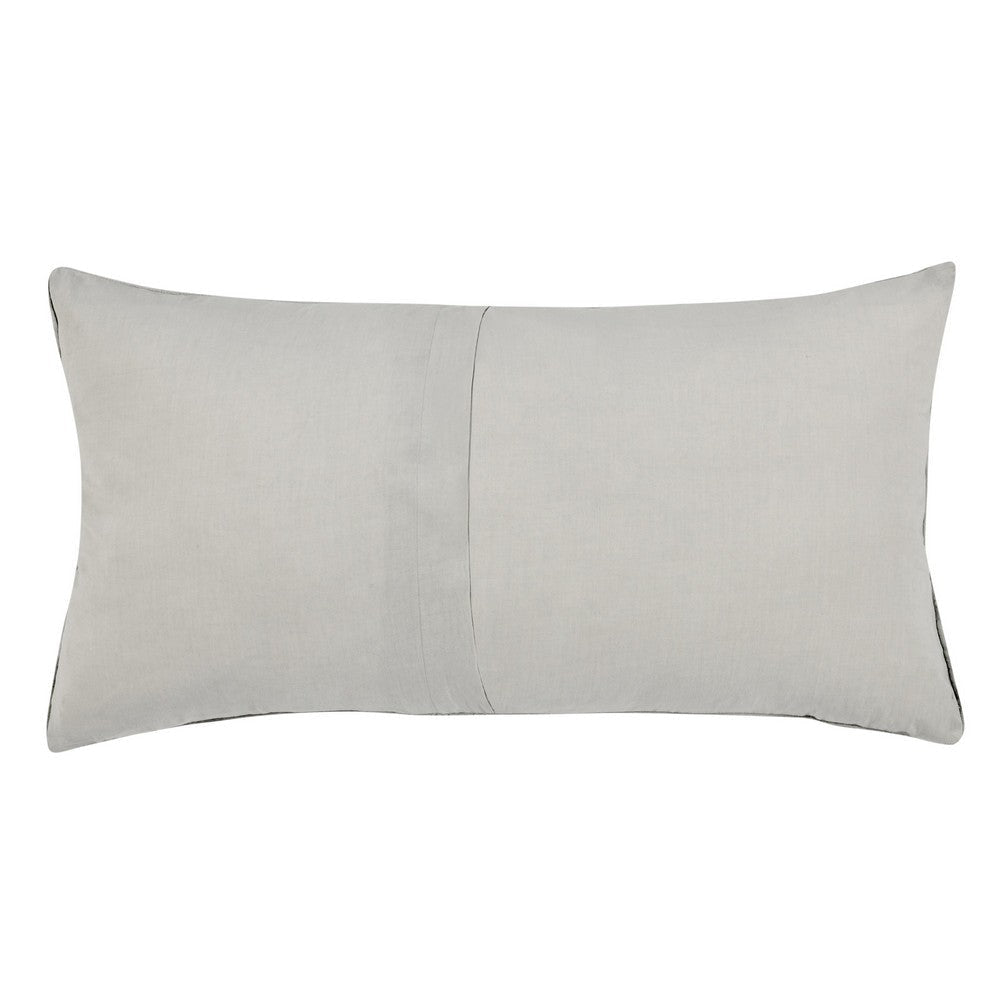 Irma 20 x 36 King Lumbar Pillow Sham Pre Shrunk Gray Cotton Premium Linen By Casagear Home BM320900