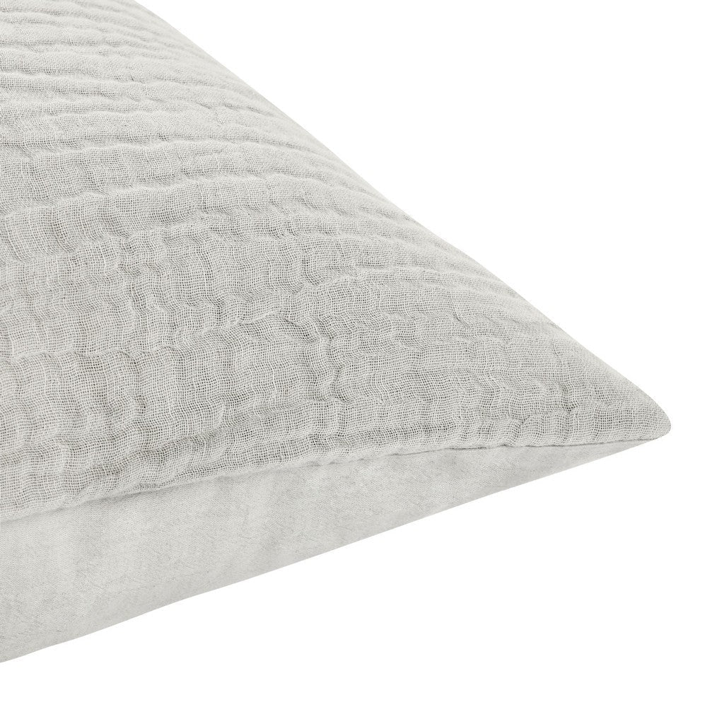 Irma 20 x 36 King Lumbar Pillow Sham Pre Shrunk Gray Cotton Premium Linen By Casagear Home BM320900