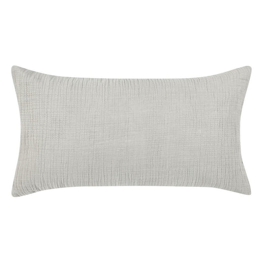 Irma 20 x 36 King Lumbar Pillow Sham, Pre Shrunk, Gray Cotton Premium Linen By Casagear Home