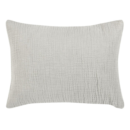 Irma 20 x 26 Standard Pillow Sham, Pre Shrunk Gray Cotton, Premium Linen By Casagear Home