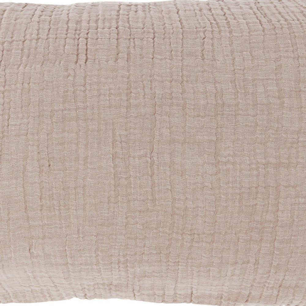 Irma 20 x 36 King Lumbar Pillow Sham Pre Shrunk Brown Premium Linen By Casagear Home BM320905