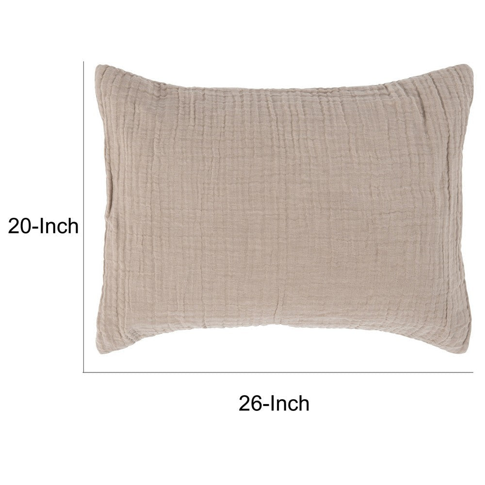 Irma 20 x 26 Standard Pillow Sham Pre Shrunk Brown Cotton Premium Linen By Casagear Home BM320906