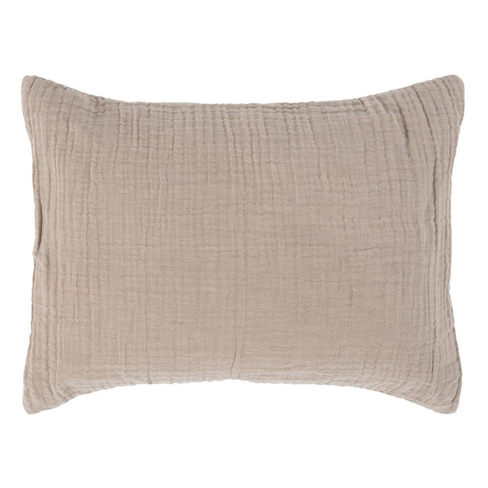 Irma 20 x 26 Standard Pillow Sham, Pre Shrunk, Brown Cotton, Premium Linen By Casagear Home