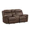 Arisa 3pc Sofa Loveseat Chair Manual Recliner Set Brown Faux Leather By Casagear Home BM321079