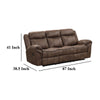 Arisa Sofa and Loveseat Manual Recliner Set Brown Faux Leather Drop Table By Casagear Home BM321080