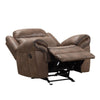 Arisa Manual Glider Recliner Chair Brown Faux Leather Pillow Arms By Casagear Home BM321083