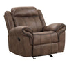 Arisa Manual Glider Recliner Chair Brown Faux Leather Pillow Arms By Casagear Home BM321083