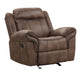 Arisa Manual Glider Recliner Chair Brown Faux Leather Pillow Arms By Casagear Home BM321083