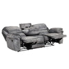 Arisa 3pc Sofa Loveseat Chair Manual Recliner Set Gray Faux Leather By Casagear Home BM321084