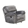 Remma Manual Glider Recliner Chair Gray Faux Leather Pillow Arms By Casagear Home BM321086