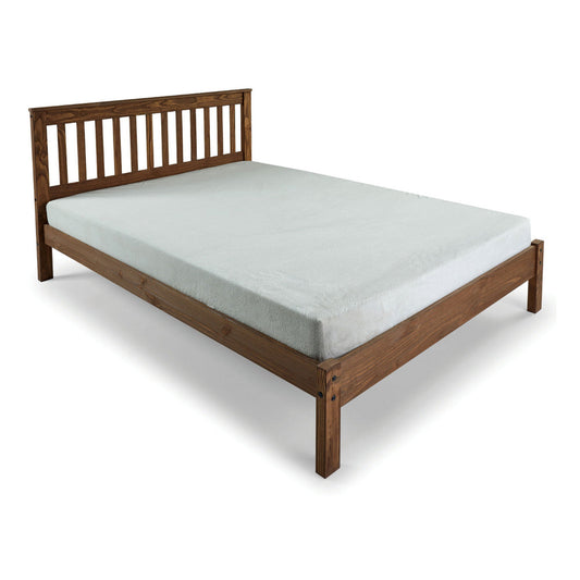 Octa Full Bed, Plank Style, Rustic, Brazilian Pine Wood, Mahogany By Casagear Home