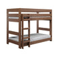 Twin/Twin Bunk Bed with Ladder Brazilian Pine Solid Wood Mahogany By Casagear Home BM321091